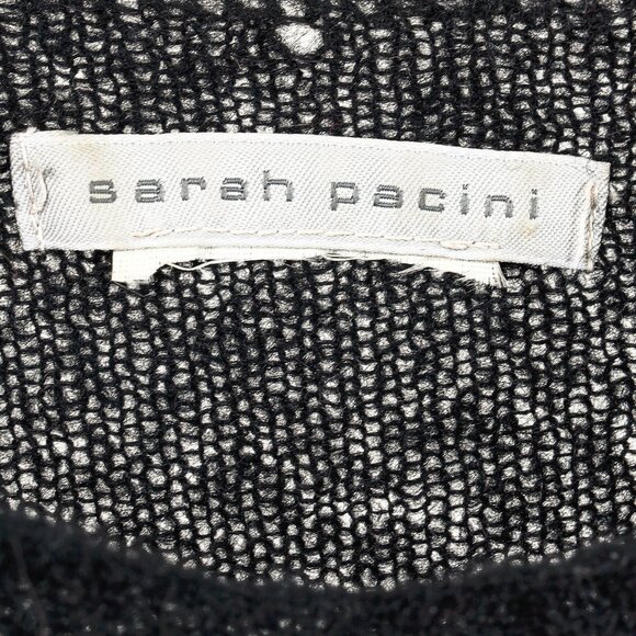 Sarah Pacini Wide Neckline Black Long-Sleeve Wool Sweater - Picture 6 of 6